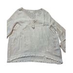 Surf Gypsy  Floral Embroidery Blush Fringe Crop Blouse Sz Small Photo 8