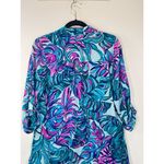 Lilly Pulitzer  Dress Blue Natalie Shirtdress Cover Up Mini Floral Beach 2XS Photo 8