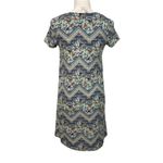 Pink Rose NWT Mint Blue Floral Zigzag Print Short Sleeve T Shirt Dress Swing New Photo 1