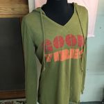 Life is Good “GOOD VIBES” Lightweight, Long Sleeve Hoodie, Olive Green, Size M Photo 14