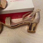 Sub Trading Glitter Satin 2” Heels in Champagne sz 7 Gold Photo 4