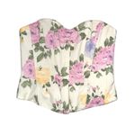 ZARA Cream Floral Bustier Boned Corset Top SMALL Photo 1