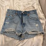 ZARA Trf High Waisted Ripped Jean Shorts Photo 2