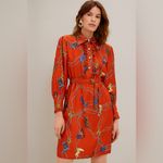 Sandro red silk cowboy boot western style long sleeve dress Size 4 Photo 12