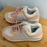 New Balance 574 Size 6 Women's Pink and White Sneakers WL574NE2 Photo 2