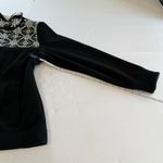 LL Bean Black White Fair Isle Full Zip Sweater Fleece Jacket Pockets Size SMALL Photo 7