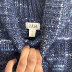 ana a new approach Womens Cable Knit Mock Neck Long Sleeve Sweater Blue Large Photo 6