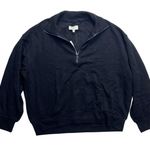 Lou & grey Black Signature Soft Plush Quarter Zip Sweatshirt Women's Medium new Photo 0