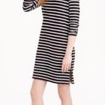 J.Crew | Blue White Striped Side Zip Knit Dress Photo 0