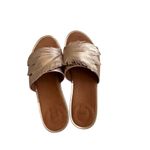 FITFLOP Rose Gold Leather Feather Cut Slide Sandals Size 8 Pink Photo 5