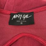 Nasty Gal Medium Bodycon Zip Back Club Party Wear Maroon Cut Out Back Mini Dress Photo 5