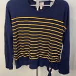 st. john's bay St John’s Bay Navy and Yellow Striped Sweater Size XXL‎ Photo 0