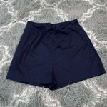 Jason Wu NWOT  Women’s High-Waisted Navy Cotton Shorts With Tie-Waist Belt in Siz Photo 0