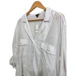 J.Crew Camp-collar shirt in featherweight linen blend White Size 18 #CA600 NEW Photo 1
