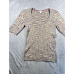 Sundance M Yellow & Purple Heathered Short Sleeve Knit Top Blouse Boho Colorful Photo 4