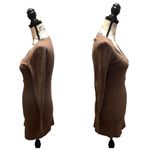 BCBGMAXAZRIA MAX AZRIA Angora Wool Sweater Brown Medium Fitted Sexy Tunic Plunge Photo 2