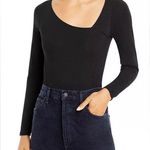 Grey State Renee Bodysuit Black Asymmetrical Neckline Size M Photo 0