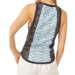 Free People  shirt Too Hot To‎ Handle Retro Tank blue hues Small NWT Photo 2