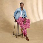 Sundance  Himari Floral Wide Leg Pull-on Pants in Sangria XS Photo 1