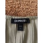 EXPRESS  Metallic Pleated Peplum Top Small S Silver Sleeveless Holiday Party Photo 2