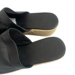 Vince  Black Leather Slide Sandals Jute Platform Classic Comfy Size 6.5 Women's Photo 1