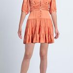 Sandro NWT  Mylene Frilly Mini Dress In Salmon Size 42 Photo 1