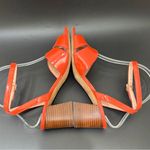 Kate Spade NY “Etta” Orange Patent Leather Block Heel Strappy Sandals Size 6.5 B Photo 6
