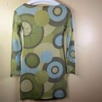 NOM 70s Retro Disco Geometric Dress Women's Medium Multicolor Knee Length Formal Green Photo 7