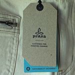 prAna NWT  Broadway Cotton Denim Mini Jean Skirt Zipper Patch Pockets 4 Cream Photo 8