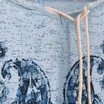 Janice Gauzy Fringe Coverup Elephant Motif One Size Large‎ XL medium Swim Blue Photo 2