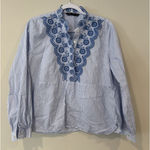 ZARA  Women Long Sleeve Top Stripped Stitched Eyelet Lace Design Size Large 2437 Photo 0