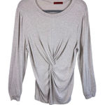 BKE Red Cream Lightweight Ruched Twisted Detail Pullover Sweater Size L Size L Photo 0