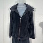J. Jill Black Velour Zip Front Jacket and Skirt Lounge Set Size Small EUC Photo 3