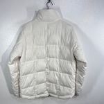 YPB Cream Puffer Jacket Women's Large Winter Quilted Coat Warm Zip Snap Neutral White Photo 2