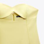ZARA  Bodycon Strapless Mini Lemon Party Coctail Shower Bridal 🍋Dress Photo 13