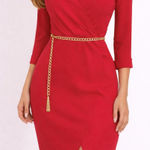 Amanda Uprichard Midi Dress Womens Small Red Wrap 3/4 Sleeve Holiday Cocktail Photo 0