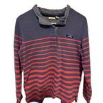 L.L. Bean Vintage Striped Crewneck Sweatshirt Size Large Blue Photo 0