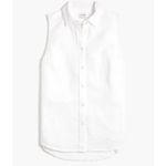J.Crew  Sleeveless Gauze Button Up Shirt Cotton White Lightweight Large NWT Photo 1