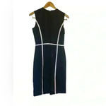 Calvin Klein  Black w/ White Piping Sheath Dress Size 2 Business Classic Neutral Photo 5