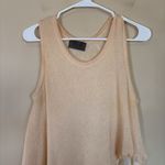 RONI BIS TOP Asymnetrical Sleeveless Linen Blend MEDIUM Two Tone Tan Photo 1