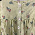 Free People  Iris Corset Set Skirt Yellow Green Floral Cotton Button Down Skirt S Photo 3