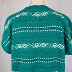 Vintage 80s Jennifer Adams Knit Sweater Vest Sleeveless Green White Women Large Photo 4