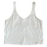 White Cropped Boxy Sporty Yoga Womens VNeck Tank Top Sz S Photo 0