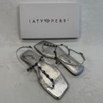 Katy Perry Camie Gemstone Sandals Silver Thong Strap Square Toe Size 9M Photo 0