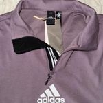 Adidas  Logo Quarter Zip NWT - Size Small - Purple/Stripe Accents Photo 1