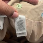 Liz Claiborne  Women 12 Tan Colorful‎ embroidered Flowers Lined Carpi Pants Y2K Photo 9