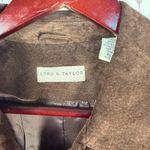 Lord & Taylor Brown Suede Leather Jacket Button Front Lined Pockets Size XL Photo 1