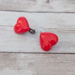 Vintage Clip On Earrings Red Heart Valentine's Day Love Theme Photo 1