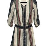 Alice + Olivia Nance Embroidered Striped 3/4 Sleeve Romper 0 Photo 2