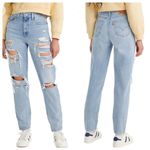 Levi's High Waisted Mom Jeans Deconstructed Indigo Tapered Distressed Size 30 Photo 1